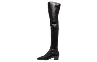 Paris Texas City Leather Knee high Boots Women's Black