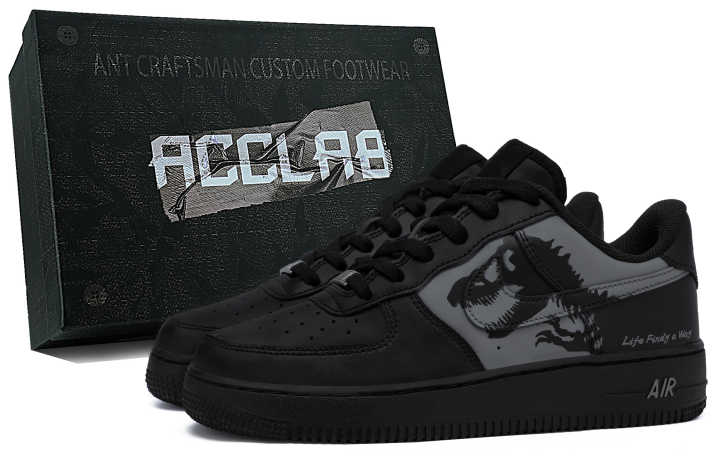Nike Nike Air Force 1 07 Abrasion Resistant Height Increasing Low top Skateboard Shoes Men's Black Gray