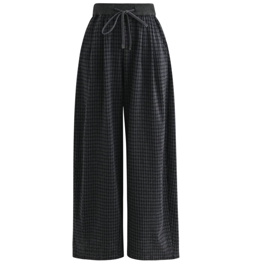 SNBL Casual Pants Women's Navy Blue Thickened Wide Leg Pants