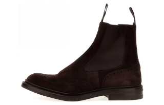 Tricker's Henry Suede Ankle Length Chelsea Boots Men's Brown