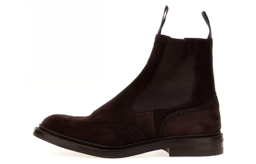 Tricker's Henry Suede Ankle Length Chelsea Boots Men's Brown