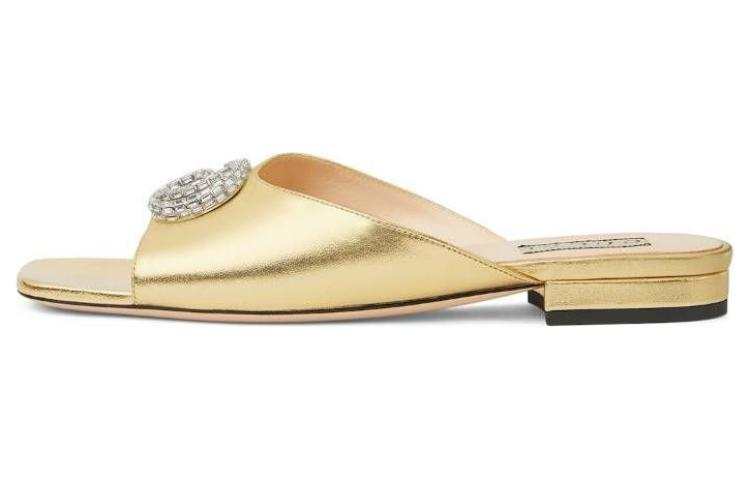 GUCCI Harlow Slide Slippers Women's Gold