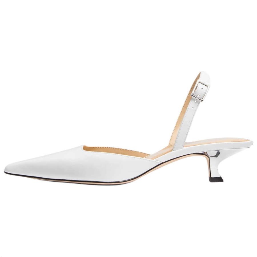 MICHAEL KORS Luna Cow Leather Slim Heel High Heels Women's White