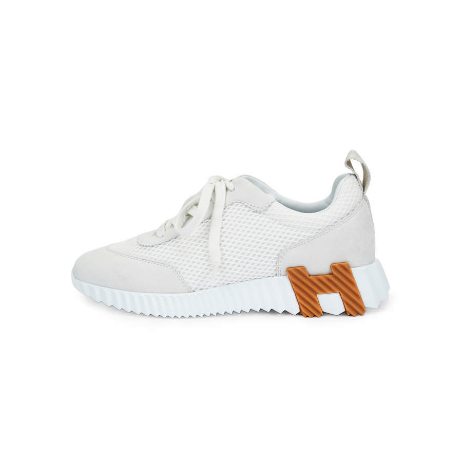 HERMES HERMES Bouncing Mesh Low top Casual Shoes Women's White