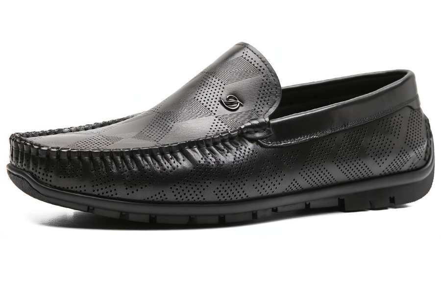 S.T.Dupont S. T.DUPONT Cow Leather Loafers Men's Black