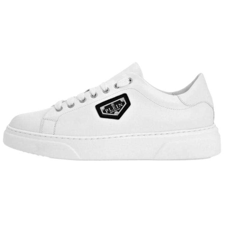 PHILIPP PLEIN Leather Low top Casual Shoes Unisex White