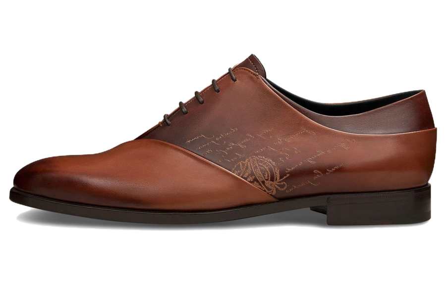 BERLUTI Alessandro Demesure Leather Minimalist Fashion Dress Shoes Men's Brown