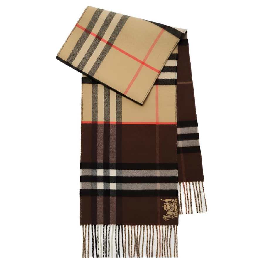 Burberry Knit Scarves Women's Sandy Beige/Sugar Honey Brown
