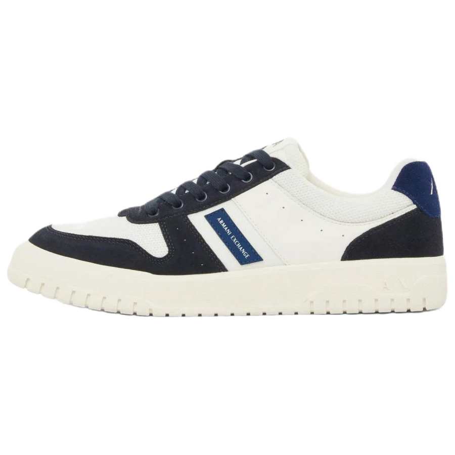 ARMANI EXCHANGE ARMANI EXCHANGEAE Cow Split Leather Low top Skateboard Shoes 3cm Men's White