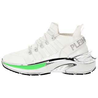 PLEIN SPORT Low top Casual Shoes Unisex White/Neon Green