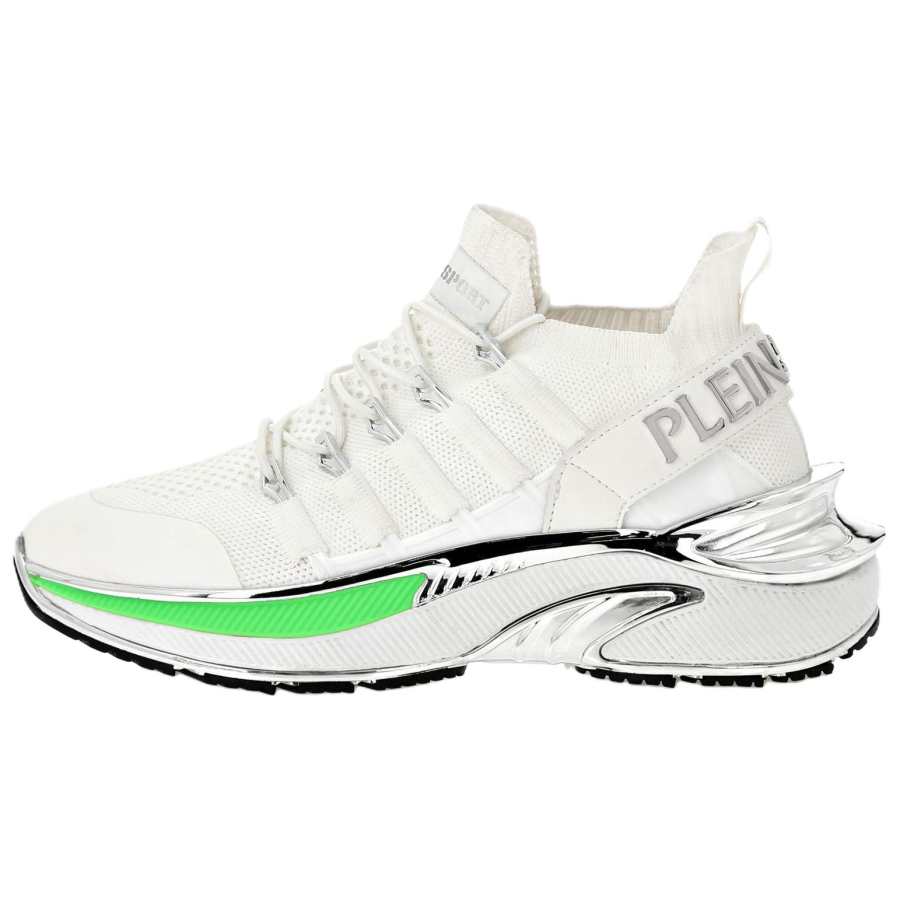 PLEIN SPORT Low top Casual Shoes Unisex White/Neon Green