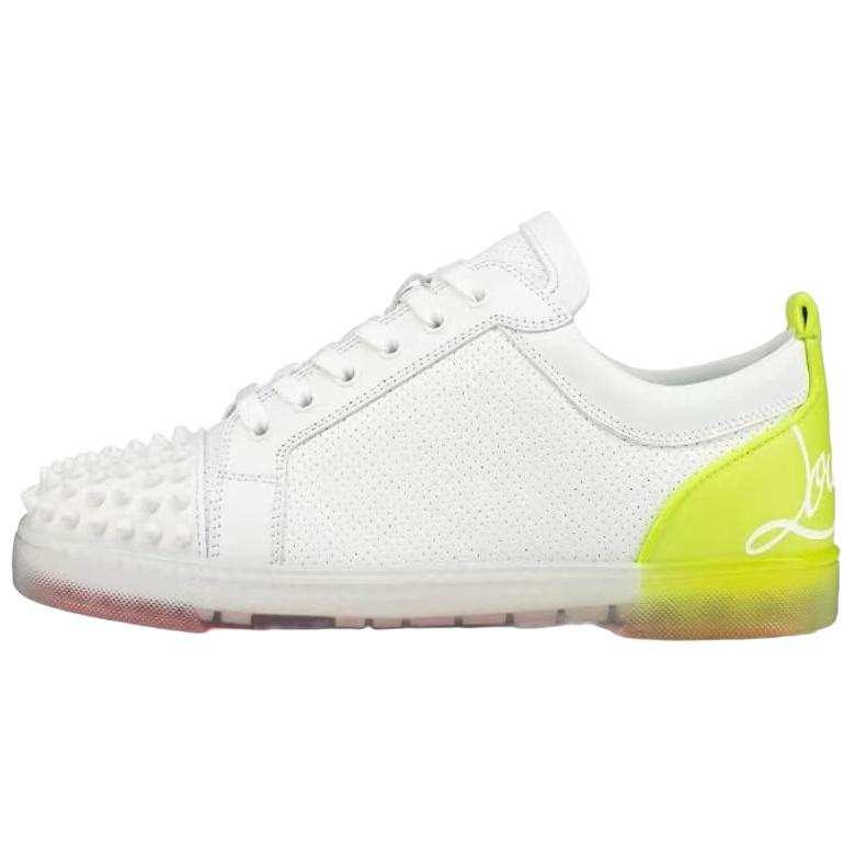 Christian Louboutin CL Fun Louis Junior Low top Skateboard Shoes Men's White Green