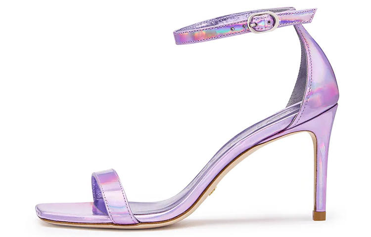 Stuart Weitzman Stuart Weitzman/SW Patent Leather, Leather One Strap Sandals 8.5cm Women's Purple