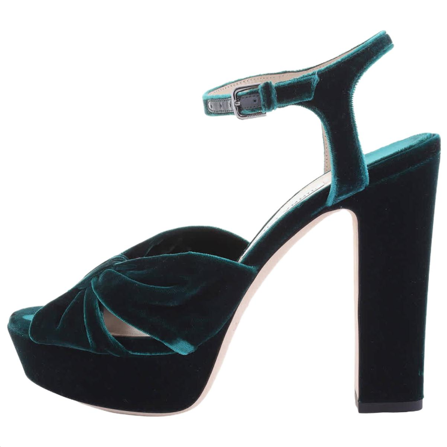 Jimmy Choo Heloise One Strap Sandals 12cm Women's Dark Green