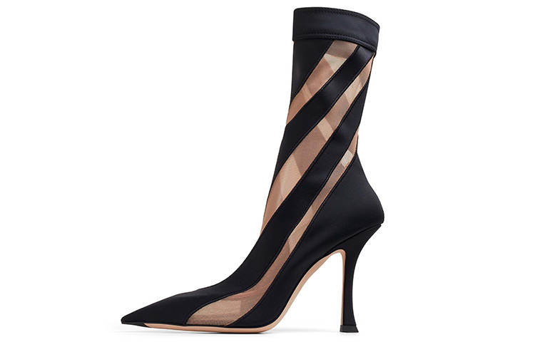 Jimmy Choo Mugler x Jimmy Choo Fashion Ankle Boots Women's Nude Black