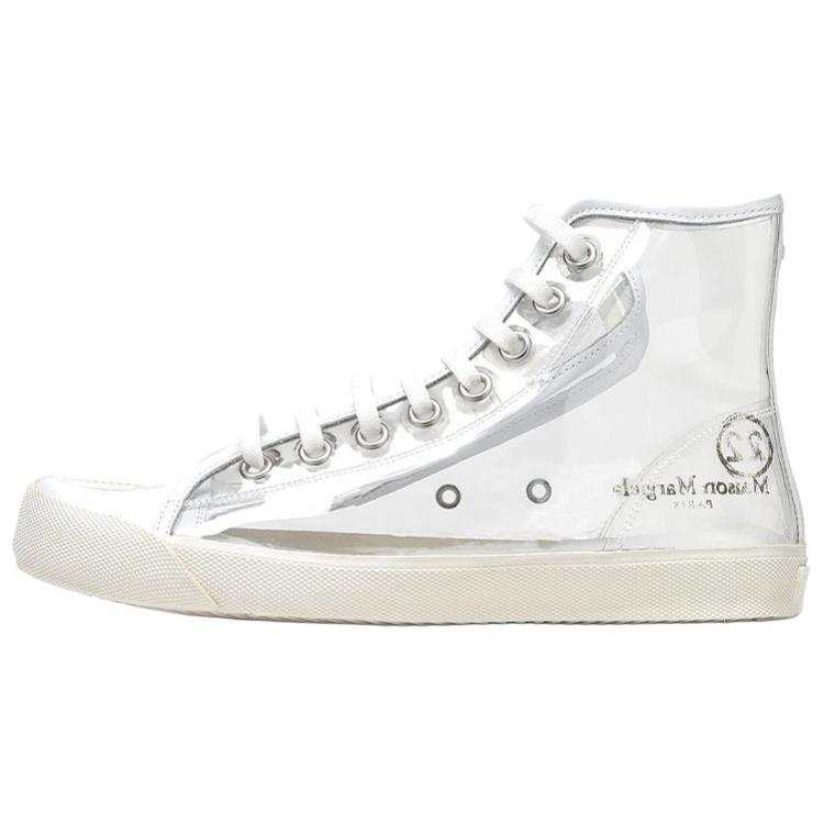 Maison Margiela Tabi PVC High top Stylish Skateboarding Shoes Women's Gray White Transparent