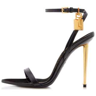 TOM FORD Leather One Strap Sandals Women's Black