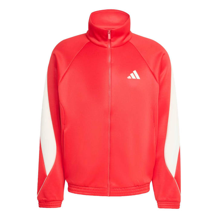 Adidas Adidas Sportswear Jackets Men's Pure Ruby Red/Ecru/Crystal Linen Stand Collar Moderate Other