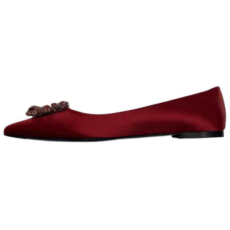 Roger Vivier Lfower Strass Casual Shoes Women's Red