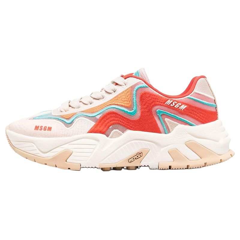 MSGM Fabric Low top Sports Casual Shoes Men's Beige Orange
