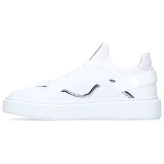 FRANCESCHETTI Frtt Snake Patent Leather Low top Skateboard Shoes Men's White
