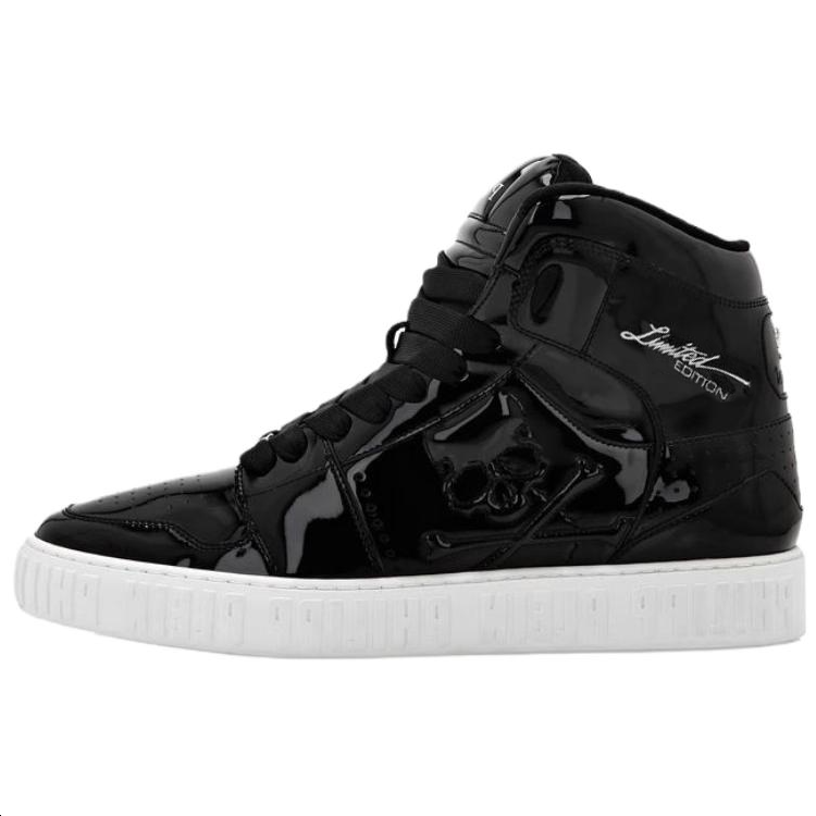 PHILIPP PLEIN High top Skateboard Shoes Unisex Black