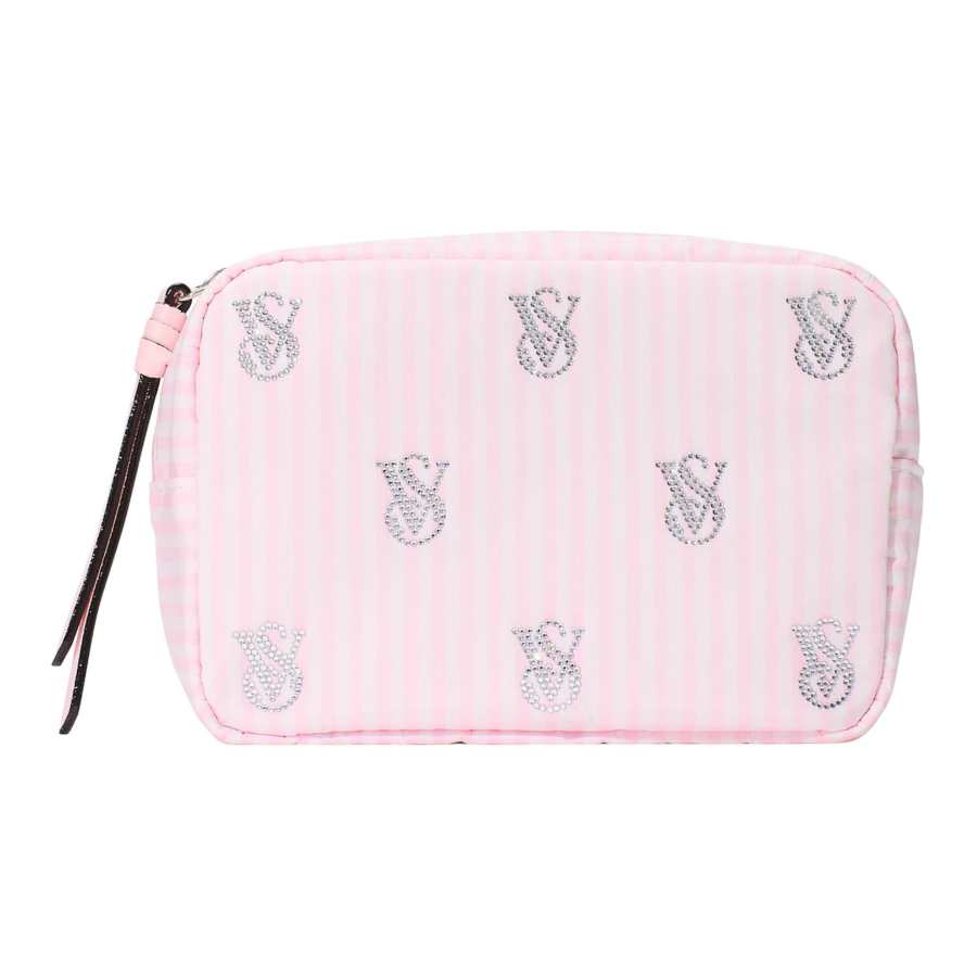 Victoria's Secret Stripes Diamond Makeup Bags Portable Storage
