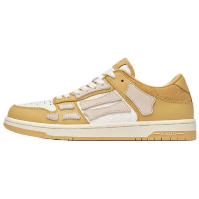 AMIRI Ma Quad Skel Leather Low top Skateboard Shoes Men's Yellow
