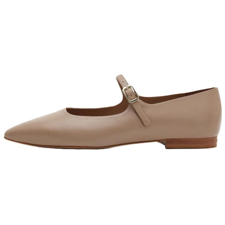 FLATTERED Sheepskin Flat Mary Jane Shoes 1.5cm Women's Sand