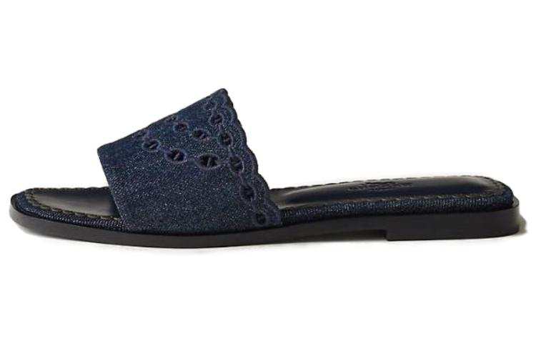 HERMES Gaelle Slide Slippers Women's Marine Blue