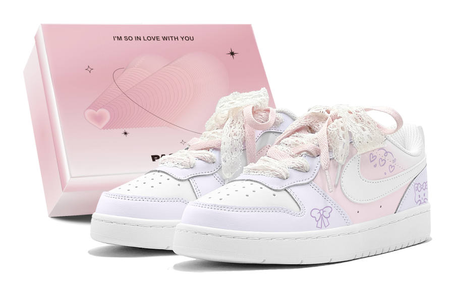 Nike Nike Court Borough Romantic Treat, Couple's, Lace Cat, Heart, Cute, Ladylike Low top Casual Skate Shoes Women's