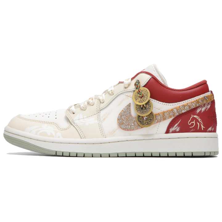 Jordan Jordan Air Jordan 1 Low top Basketball Shoes Women's Beige Red