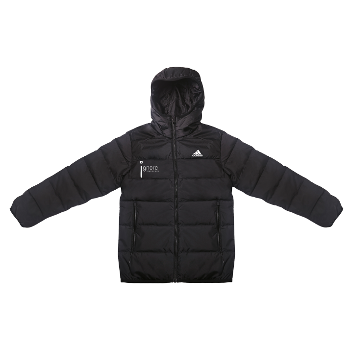 Adidas Adidas Down Jackets Unisex Black Hooded Moderate Puffer Jacket