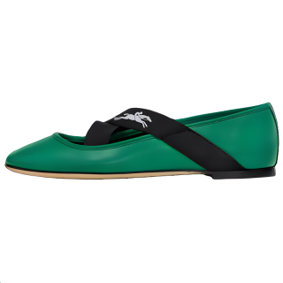 LONGCHAMP Energy Flat Mary Jane Shoes Women's Green