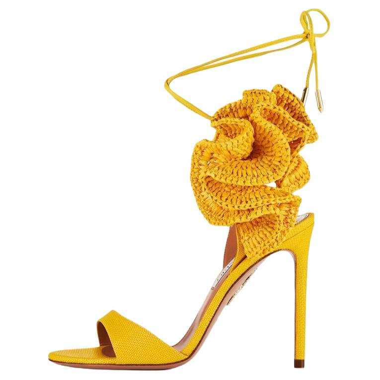 AQUAZZURA Noches Tropicales One Strap Sandals 10.5cm Women's Yellow