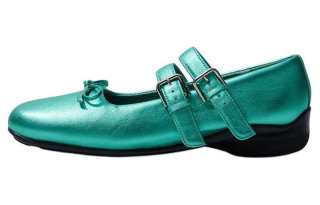 OPENyy Flat Mary Jane Shoes Women's Bright Green