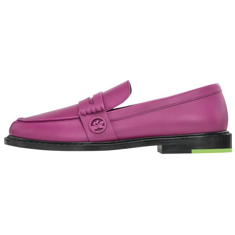 LONGCHAMP Box Trot Leather Loafers Women's Purple