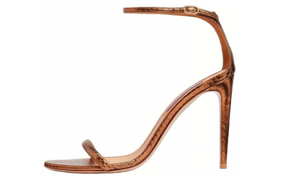 Ralph Lauren Collection Krystina Leather One Strap Sandals 10cm Women's Brown
