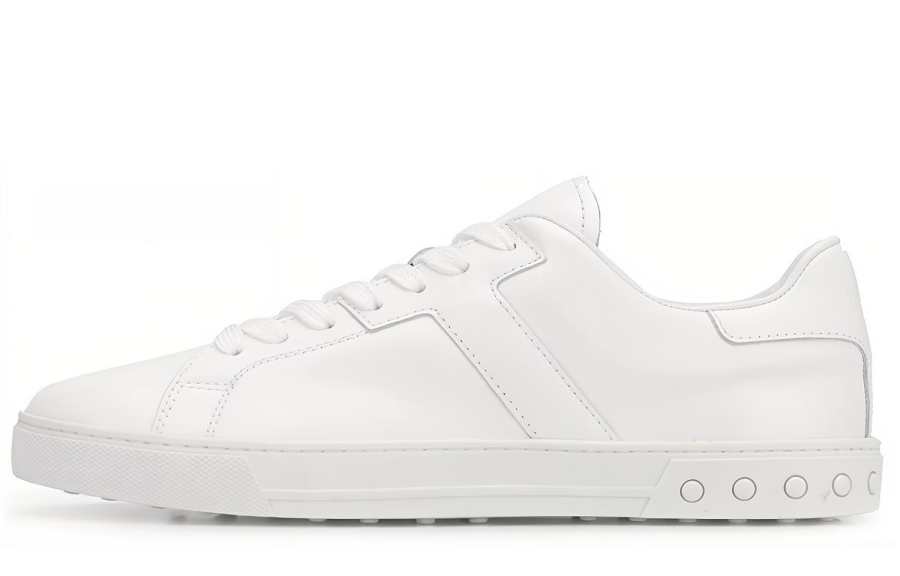 TOD'S Leather Low top Casual Skate Shoes Men's White
