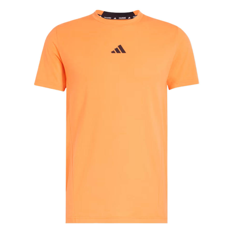 Adidas Adidas AEROREADY T Shirts Men's Pure Orange Crew Neck Moderate Straight Fit