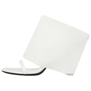 COURREGES Sheepskin One Strap Sandals 9cm Women's White