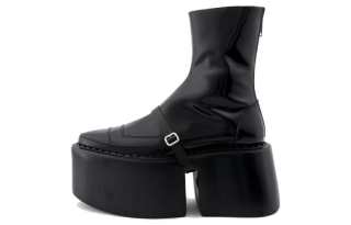 SHANG XIA Cow Leather Ankle Boots 7cm Women's