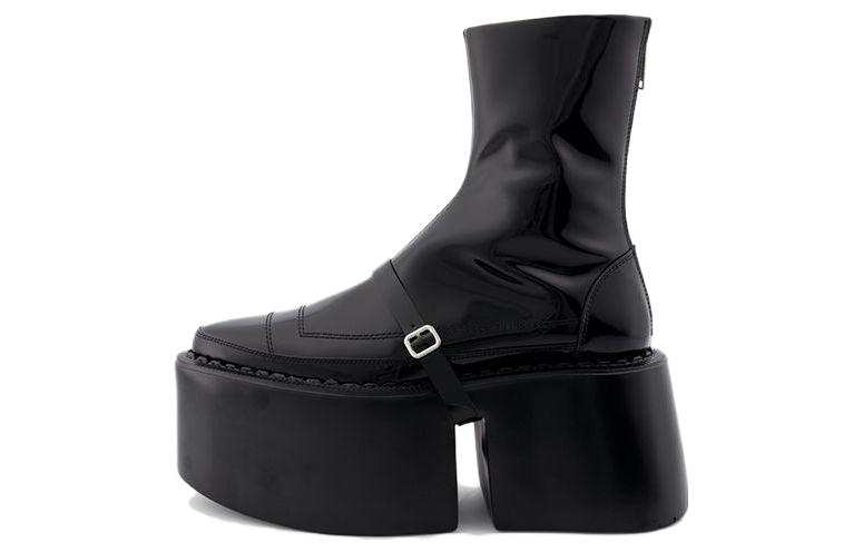 SHANG XIA Cow Leather Ankle Boots 7cm Women's