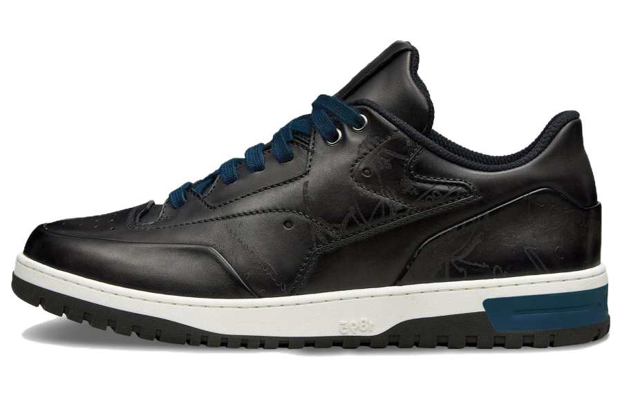 BERLUTI Playoff Scritto Leather Minimalist Fashion Low top Skateboard Shoes Men's Black Blue