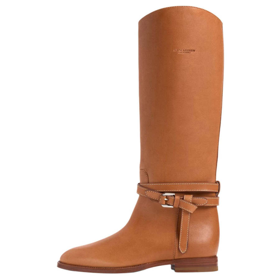 Ralph Lauren Collection Donnely Calfskin Knee high Boots Women's Brown