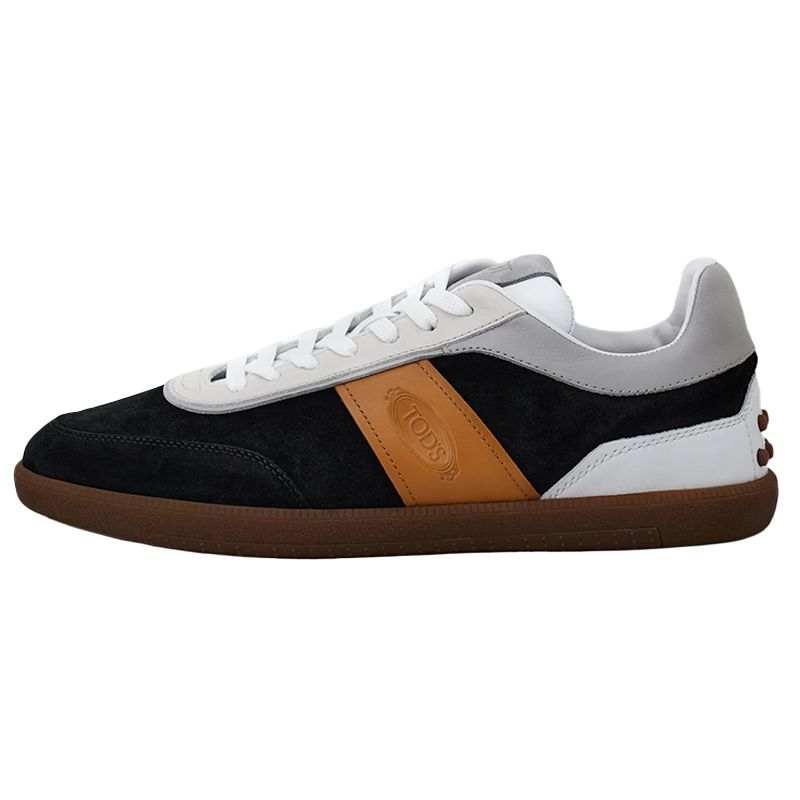 TOD'S Leather Low top Stylish Skateboarding Shoes Men's Black Brown Gray