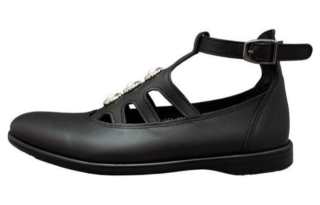 Tokyo Bopper Cow Leather, Leather Minimalist Fashion Chunky Heel Mary Jane Shoes 2cm Women's Black