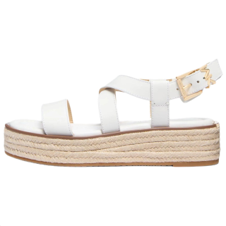 MICHAEL KORS MK Lynn Cow Leather One Strap Sandals 5CM Women's White