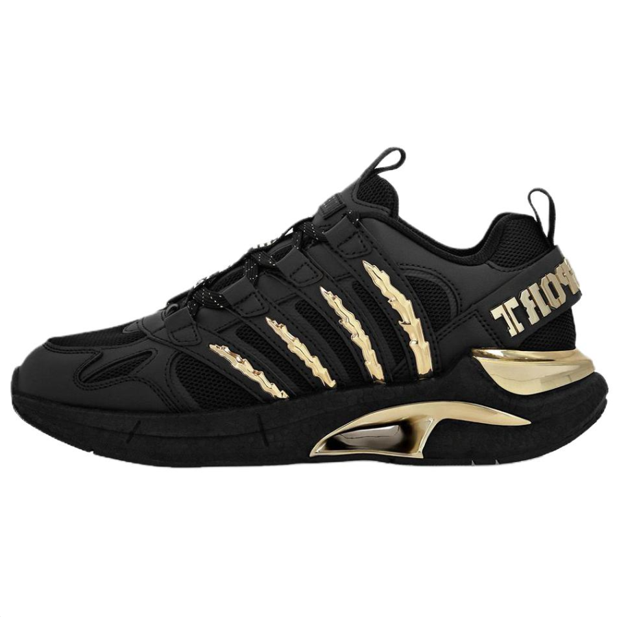 PLEIN SPORT Gladiator Low top Casual Shoes Unisex Black Gold