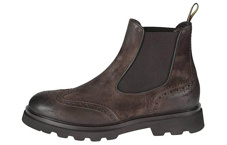 DOUCAL'S Suede Ankle Length Chelsea Boots Men's Brown